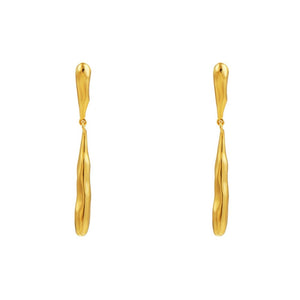 Organic Droplet Earring - Gold - HAYGEN