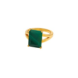 Malachite Claw Set Ring - Gold - HAYGEN