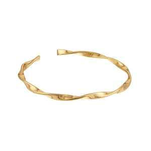 Ribbon Twist Bangle - Gold - HAYGEN
