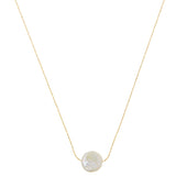 Stationed Flat Pearl Collar Necklace - Gold - HAYGEN