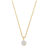 Flat Pearl & Rope Chain Necklace - Gold - HAYGEN