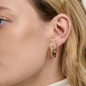 Molten & Swarovski Crystal Mid Size Hoops - HAYGEN