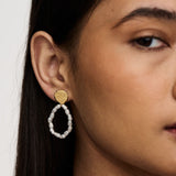 Molten Stud & Open Circle Pearl Earrings - HAYGEN