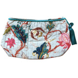 Blue Exotic Flower Lined Wash Bag - HAYGEN