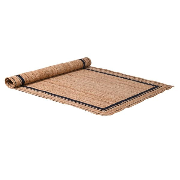 Jute Rug with Navy Border - HAYGEN
