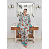 Cotton Pyjamas - Blue Exotic Flowers - HAYGEN