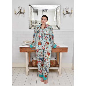 Cotton Pyjamas - Blue Exotic Flowers - HAYGEN