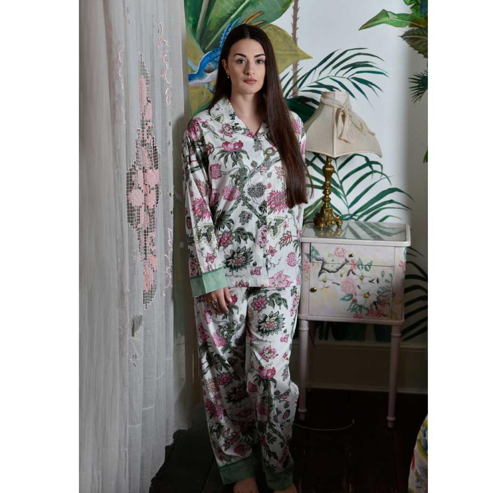 Cotton Pyjamas - Pink Chintz Print - HAYGEN