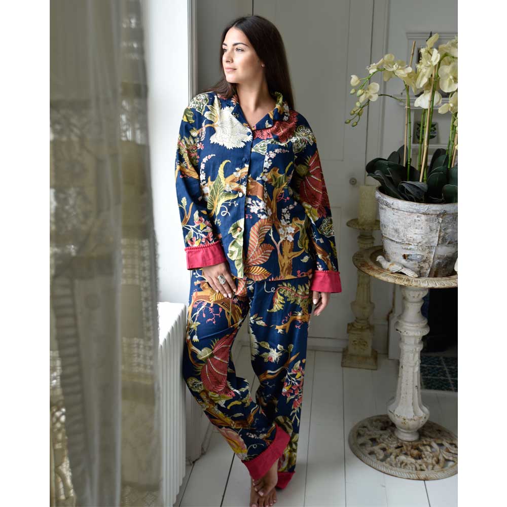 Cotton Pyjamas - Blue Carnation - HAYGEN