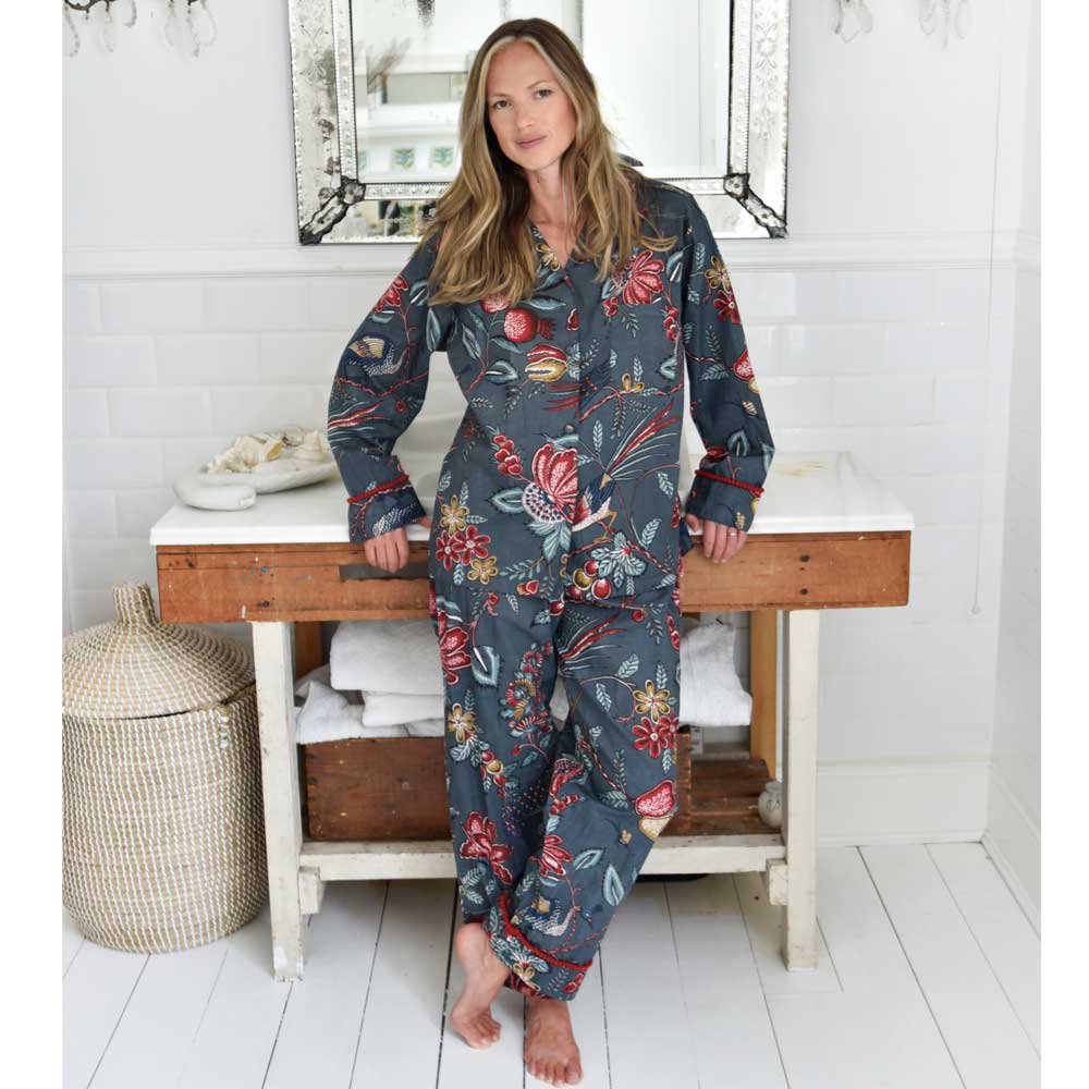 Cotton Pyjamas - Grey Fruit Bird - HAYGEN