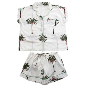 Short Sleeve Cotton Pyjamas  - Palm Tree - HAYGEN