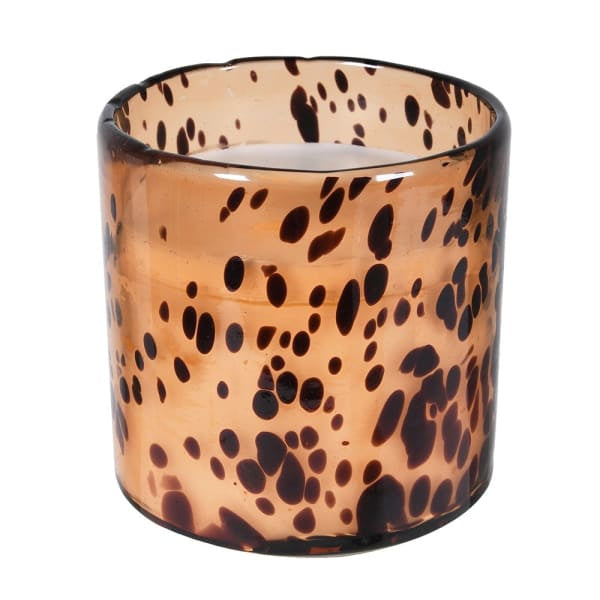 Cheetah Print Glass Cranberry and Pomegranate Candle - HAYGEN