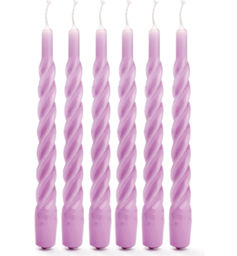 Anna + Nina - Twisted Candle Lilac - Set of 6 - HAYGEN