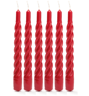Anna + Nina - Twisted Candle Red - Set of 6 - HAYGEN