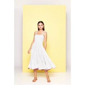 Tiered Cotton Dress w/ Tie Straps Product Image