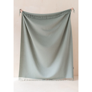 The Tartan Blanket Co - Lambswool Blanket - Sage Melange - HAYGEN