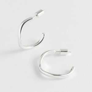 Gentle Wave Hoops - Silver - HAYGEN