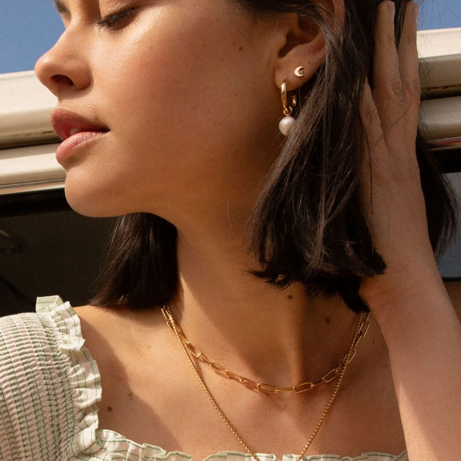 Paperclip Link Chain Necklace - Gold - HAYGEN