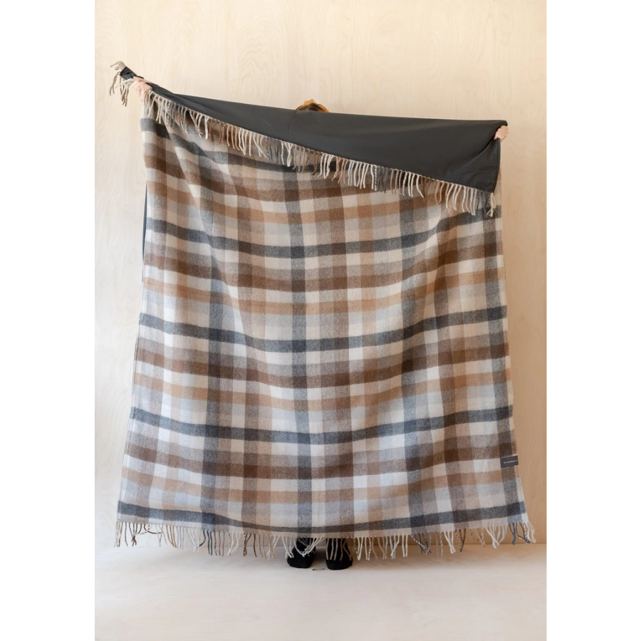 Recycled Picnic Blanket - Neutral Check - HAYGEN
