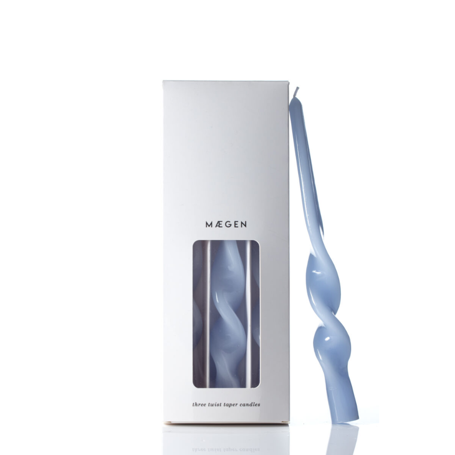 Ice Blue Twist Candles - Pack of 3 - HAYGEN