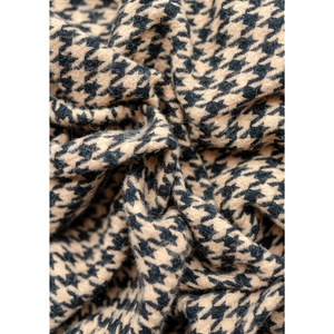 The Tartan Blanket Co - Lambswool Blanket - Camel Houndstooth - HAYGEN