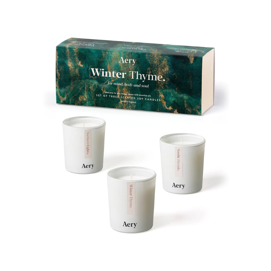 Aery - Winter Thyme Set of Three - Votive Candles - HAYGEN