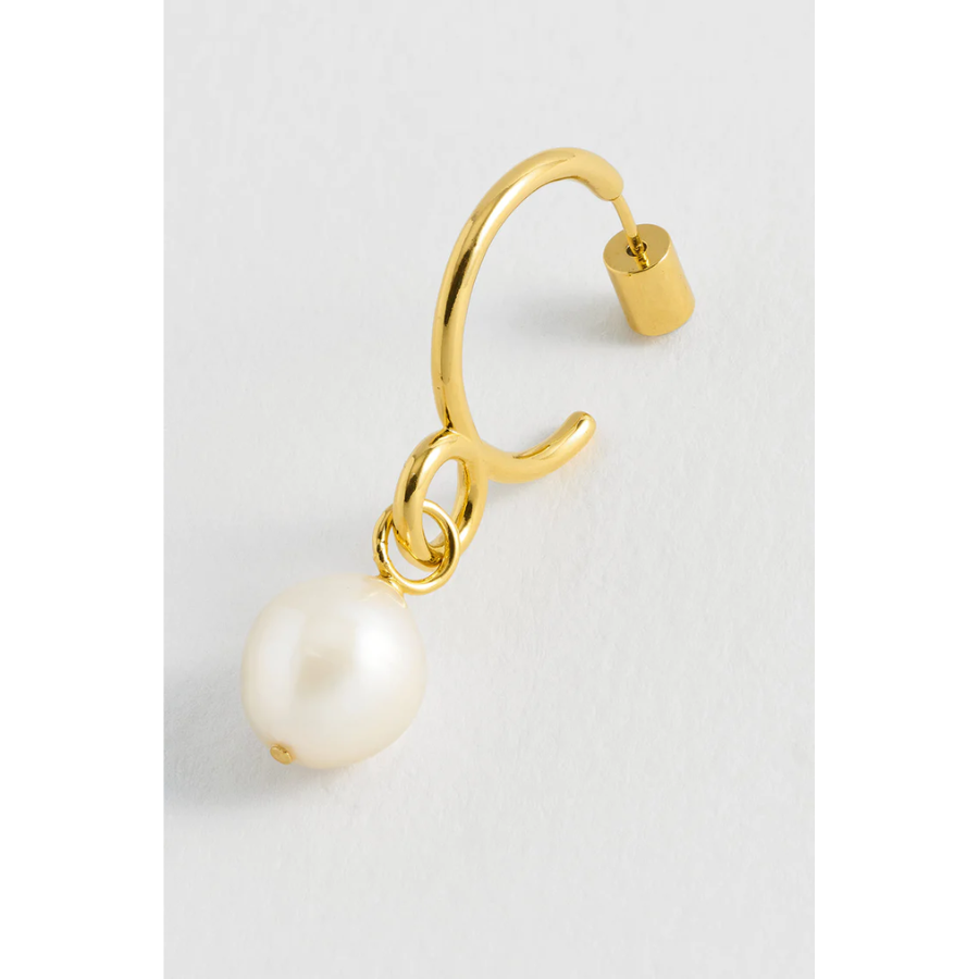 Twist Pearl Drop Hoops - HAYGEN