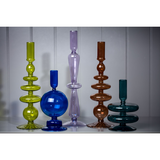 Glass Candleholder - Lilac - 31.5cm - HAYGEN