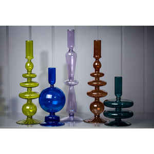 Glass Candleholder - Lilac - 31.5cm - HAYGEN