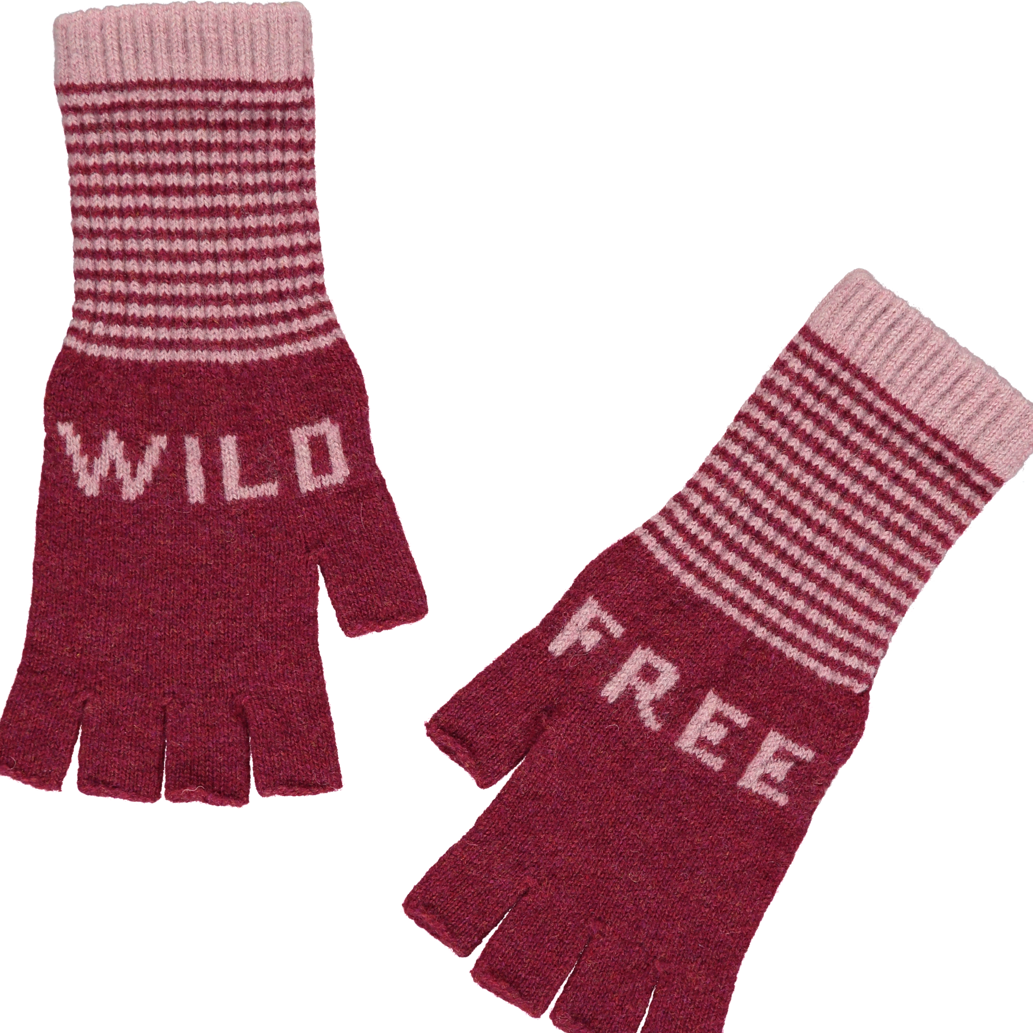 Quinton & Chadwick - WILD & FREE Fingerless Gloves - Rhubarb/Pink - HAYGEN