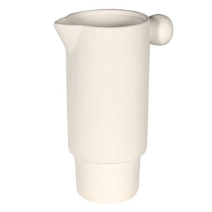 White Bobble Handle Vase - HAYGEN
