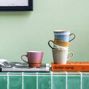 HKliving - 70s Ceramic Cappuccino Mugs Set of 4 - Meteor - HAYGEN