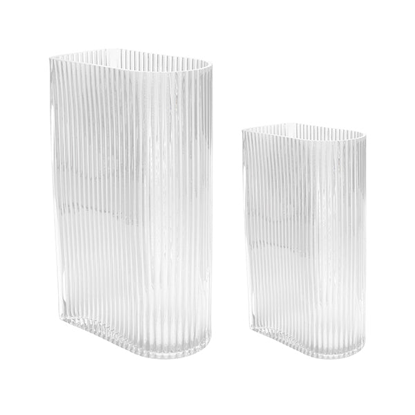 Clear Ribbed Vase - HAYGEN