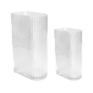 Clear Ribbed Vase - HAYGEN