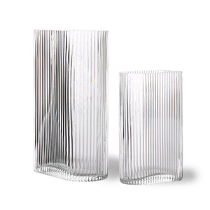 Clear Ribbed Vase - HAYGEN
