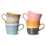 HKliving - 70s Ceramic Cappuccino Mugs Set of 4 - Meteor - HAYGEN
