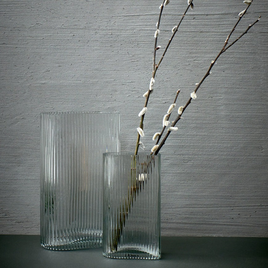 Clear Ribbed Vase - HAYGEN