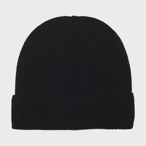 Somerville - Cashmere Rib Beanie Black - HAYGEN