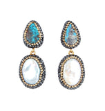 Soru - Turquoise and Baroque Pearl Earrings - HAYGEN