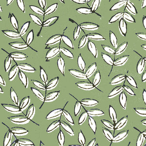 Cotton Block Print Pyjamas -  Green Leaf - HAYGEN