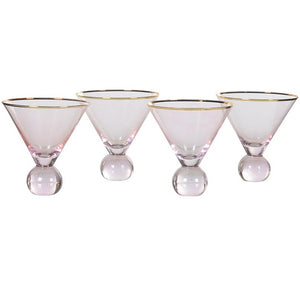 Pink/Gold Martini Glasses - Set of 4 - HAYGEN