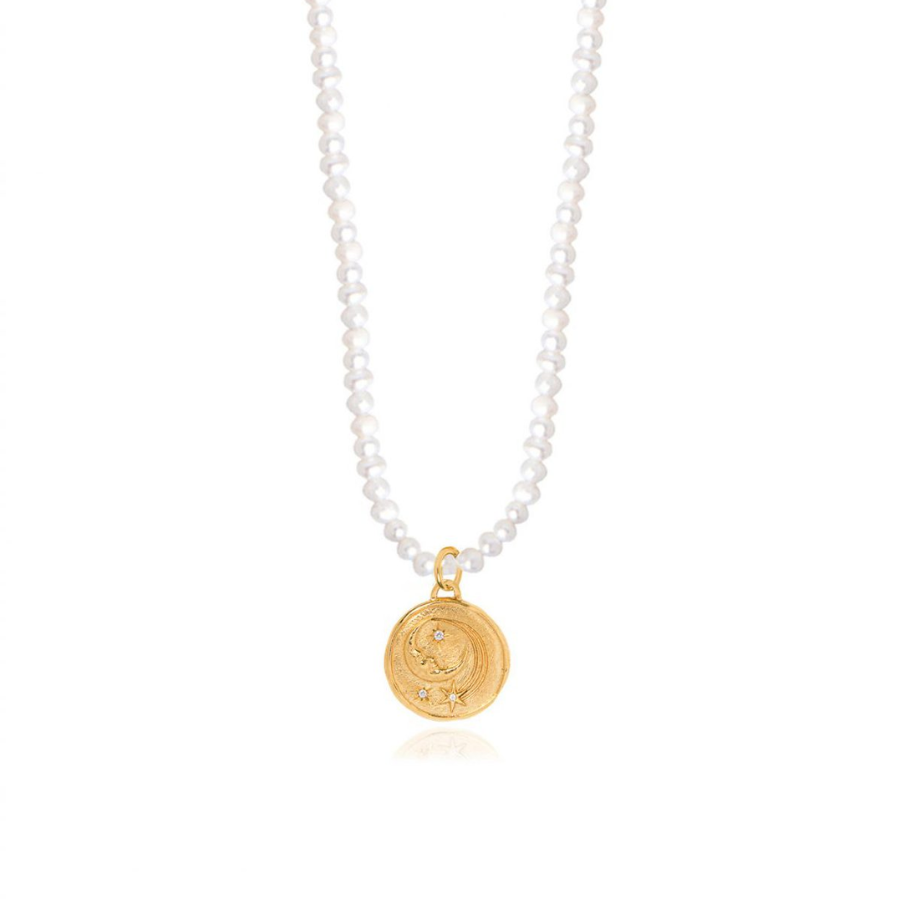 Hermina Athens - Luna Small Vintage Pearl Necklace - HAYGEN