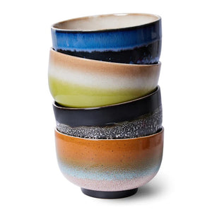 HKliving - 70s Ceramic Noodle Bowls - Set of 4 - Groovy - HAYGEN