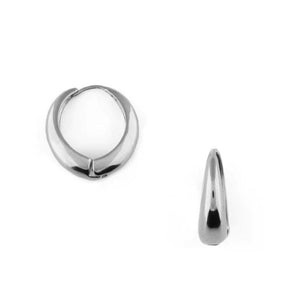 Large Tapered Hoops - Silver - HAYGEN