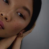 Rope Twist Mid size Hoops - Gold - HAYGEN