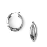 Interlocking Hoop Earrings - Silver - HAYGEN