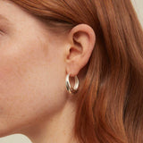 Large Tapered Hoops - Silver - HAYGEN
