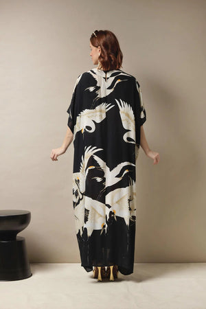 One Hundred Stars - Margeux Kaftan Stork Black - HAYGEN