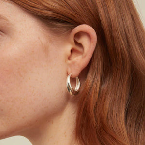 Large Tapered Hoops - Silver - HAYGEN