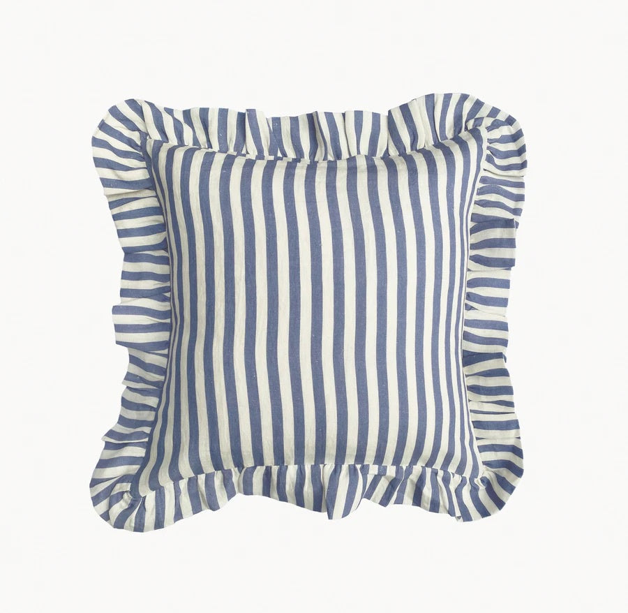 Amuse la Bouche - Blue candy stripe Cushion - HAYGEN